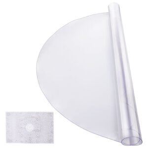 Plastic Table Cover, 42 x 42 Inch 2.0 mm Thick Clear Table Protector, Round PVC Desk Mat, Waterproof & Easy Cleaning Desk Pad Tablecloth, for Office Dresser Dining Room Table Night Stand