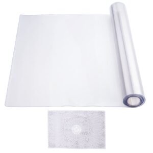 Plastic Table Cover, 42 x 96 Inch 1.5 mm Thick Clear Table Protector, Rectangle PVC Desk Mat, Waterproof & Easy Cleaning Desk Pad Tablecloth, for Office Dresser Dining Room Table Night Stand