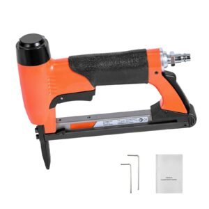 Pneumatic Staple Gun, 22 Gauge Long-Nose Upholstery Stapler for 71 Series Fine Wire Staples 3/8-inch Crown 1/4"-5/8" Length, Max 180PCS Loading Air Staple Gun for Upholstering, Woodworking, DIY