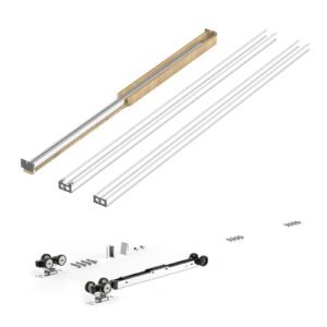 Pocket Door Frame Kit, for 24-30 in Wide 80 in High Door, Pocket Door Kit with Two-Way Soft Close Mechanism, Slide Smoothly Quietly, Easy to Install, Premium Galvanized Steel, for Living Room