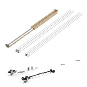 Pocket Door Frame Kit, for 24-32 in Wide 80 in High Door, Pocket Door Kit with Two-Way Soft Close Mechanism, Slide Smoothly Quietly, Easy to Install, Premium Galvanized Steel, for Living Room