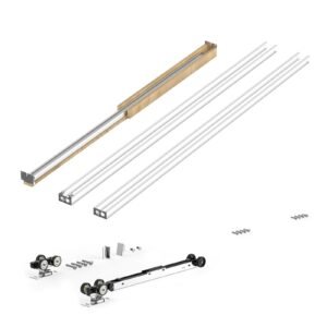 Pocket Door Frame Kit, for 24-36 in Wide 80 in High Door, Pocket Door Kit with Two-Way Soft Close Mechanism, Slide Smoothly Quietly, Easy to Install, Premium Galvanized Steel, for Living Room