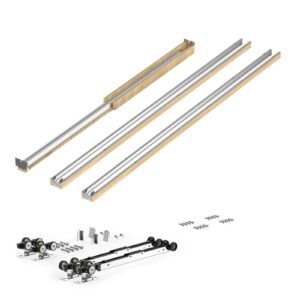Pocket Door Frame Kit, for 48-72 in Wide 80 in High Door, Pocket Door Kit with Two-Way Soft Close Mechanism, Slide Smoothly Quietly, Easy to Install, Wood and Galvanized Steel, for Living Room
