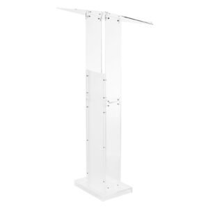 podium stand 50 inch acrylic lectern portable laptop desk with wide reading surface and storage shelf book stopper floor standing for classroom wedding conference lecture and concert.jpg