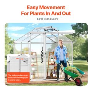 polycarbonate greenhouse 6 x 4 ft outdoor greenhouse with adjustable vent windows pavilion styled greenhouse with sliding door aluminum large walk in greenhouse kit for garden backyard 3.jpg