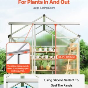 polycarbonate greenhouse 6 x 4 ft outdoor greenhouse with adjustable vent windows pavilion styled greenhouse with sliding door aluminum large walk in greenhouse kit for garden backyard 4.jpg
