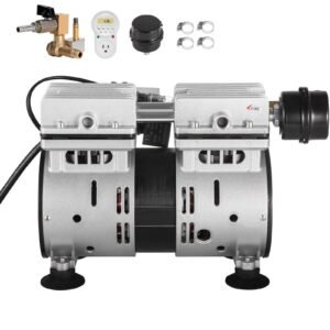 pond aerator, 550w power, 5.2cfm for up to 3 acre 50' lake, pond aeration kit includes 3/4 hp compressor & timer & valves, air compressor for deep water oxygen circulation, for pond, lake