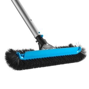 Pool Brush Head, 20 Inch Scrub Brushes with Nylon Bristles and Aluminum Pole Connector, Heavy Duty Curved Brush Head for Cleaning Inground/Above Ground Swimming Pool Walls, Pole Not Included