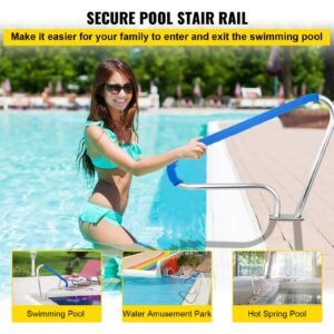 pool rail 48x36 pool railing 304 stainless steel 250lbs load capacity silver rustproof pool handrail humanized swimming pool handrail with blue grip cover m8 drill bit self taping screws 1.jpg