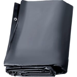 Pool Safety Cover Fits 10.5x18.6ft Rectangle Inground Pools, Safety Pool Cover with Drainage Holes, Mesh Pool Cover for Swimming Pool, PVC Winter Safety Cover, Dark Grey