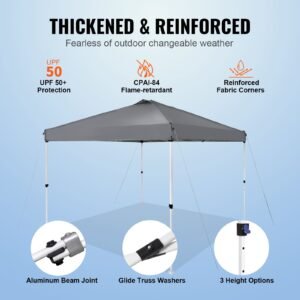 pop up canopy tent 10 x 10 ft 250 d pu silver coated tarp with portable roller bag and 4 sandbags waterproof and sun shelter gazebo for outdoor party camping commercial events dark gray 2.jpg
