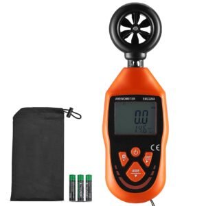 Portable Anemometer, Temperature Range 14 Fahrenheit-113 Fahrenheit, Equipped with LED Backlit Display, Captures Wind Speed, Temperature, Air Volume, and Chill Factor