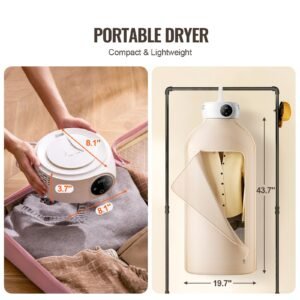 portable clothes dryer clothes dryer with dryer bag ptc heating led display foldable mini dryer with 5 h timer for apartments dorms rvs or hotels 600w beige 1.jpg