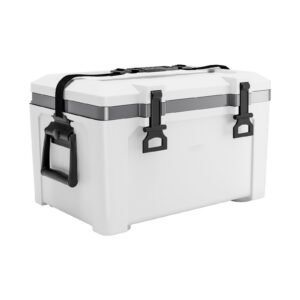 portable cooler 26 qt hard cooler with ice retention heavy duty handles and strap lightweight rigid material insulated portable cooler suitable for family picnics and short trips 1.jpg