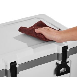 portable cooler 26 qt hard cooler with ice retention heavy duty handles and strap lightweight rigid material insulated portable cooler suitable for family picnics and short trips 3.jpg