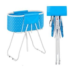 Portable Dog Bathtub, Elevated & Foldable Space-saving Pet Shower Station with Quick Drainage, Bathing Tub for Washing & Grooming Small and Medium Size Dogs and Cats Indoor & Outdoor, Light Blue