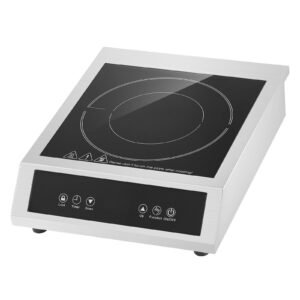 Portable Induction Cooktop, 1800W Commercial Induction Burner with 9 Temperature Settings, Stainless Steel Countertop Induction Hot Plate with 3H Timer, Child Lock, for Restaurant Cooking