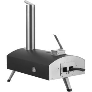 portable outdoor oven 12 inch pizza oven pellet chips charcoal tri fuel iron spray pizza grill includes pizza stone waterproof cover shovel ideal for camping backyard black 3.jpg