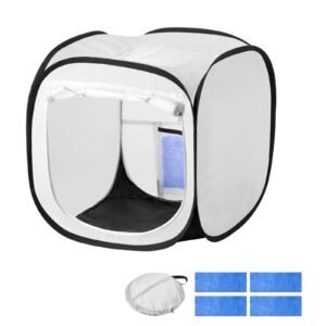 Portable Paint Booth Tent, 15.94 x 15.94 x 16.9 inch Pop-Up Portable Spray Paint Tent with Mesh Door, Spray Painting Tents for Small Models, Sculptures, Vases, Photo Frames, Pop-Up Design
