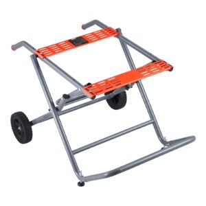 Portable Table Saw Stand, 350 lbs Load Capacity, Rolling Foldable Table Saw Table with 8 Inches Rubber Wheels, Heavy Duty Construction, Easy Storage, Universal for Most Brands of Table Saws