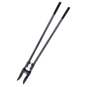 Post Hole Digger, Heavy Duty Post Hole Digger with Carbon Steel Handle, Manual Hole Digger with Scale Markings and Metal Blade, Post Hole Digger Tool for Digging Gardening Outdoors, 57.5-Inch