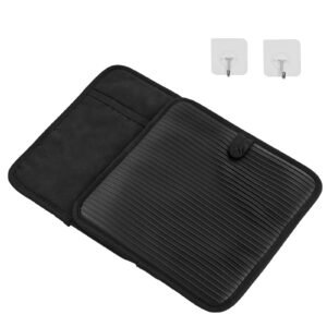 Pot Holders, Heat Resistant to 500 Fahrenheit with Ribbed Soft Anti-Slip Silicone Strips, 100% Cotton 9.06 x 8.98 inch Hot Pads with 2 No-Marks Hooks, Washable Pot Trivets for Barbeque, 2 Pack