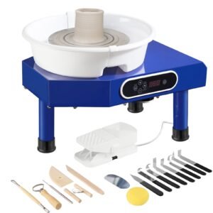 pottery wheel 10in ceramic wheel forming machine foot pedal abs detachable basin 60 300rpm adjustable speed manual lcd panel sculpting tool apron accessory kit for work art craft diy 3.jpg