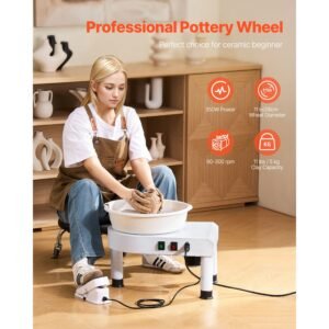 pottery wheel 11 in ceramic wheel forming machine 60 300 rpm speed adjustable foot pedal adjustable lift leg detachable basin complete tool accessory kit for work art craft diy white 1.jpg