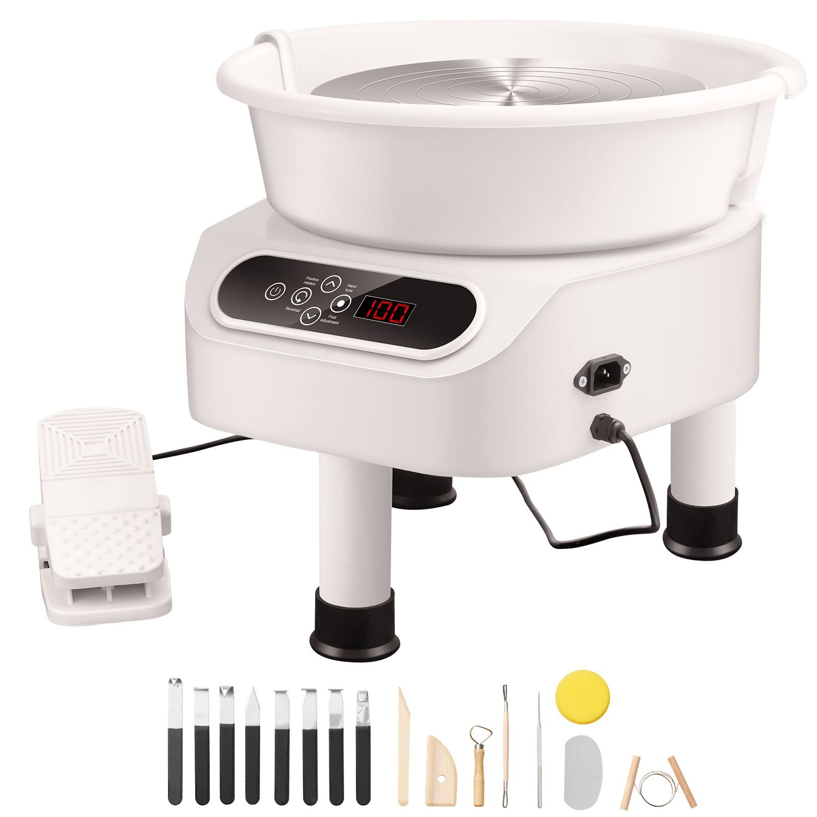 pottery wheel 11 inch pottery forming machine 450w electric wheel for pottery with foot pedal and lcd touch screen direct drive ceramic wheel with 3 support legs for diy art craft white.jpg