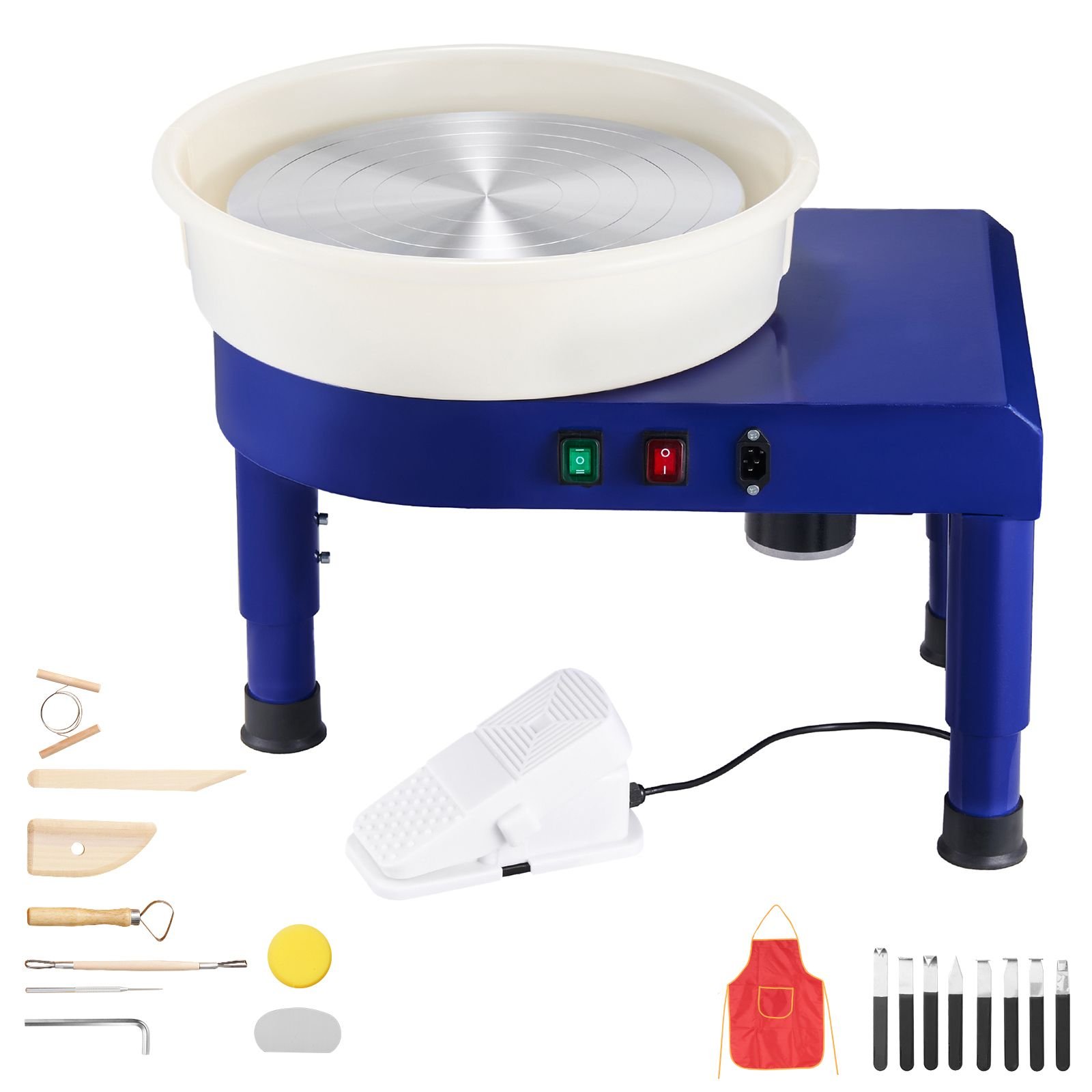 pottery wheel 14 in ceramic wheel forming machine 60 300 rpm speed adjustable foot pedal adjustable lift leg detachable basin complete tool accessory kit for work art craft diy blue.jpg