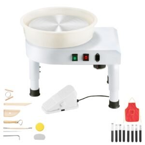 pottery wheel 14 in ceramic wheel forming machine 60 300 rpm speed adjustable foot pedal adjustable lift leg detachable basin complete tool accessory kit for work art craft diy white.jpg