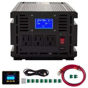 power inverter 2500w modified sine wave inverter dc 12v to ac 120v car converter with lcd display remote controller led indicator ac outlets inverter for truck rv car boat travel camping.jpg
