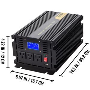 power inverter 2500w modified sine wave inverter dc 12v to ac 120v car converter with lcd display remote controller led indicator ac outlets inverter for truck rv car boat travel camping 4.jpg