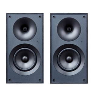 Powered Bookshelf Speakers, 25W x 2, Active Studio Monitor Speaker with 5.25 Inch Woofer, Bluetooth/RCA/Coaxial/Optical/USB/Subwoofer Connection, Wooden Enclosure, for Record Player Turntable PC