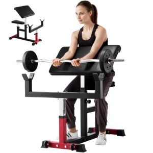 preacher curl bench strength training biceps machine max load 440 lbs home gym equipment seated arm isolated barbell dumbbell bicep station adjustable weight benches for home gym.jpg