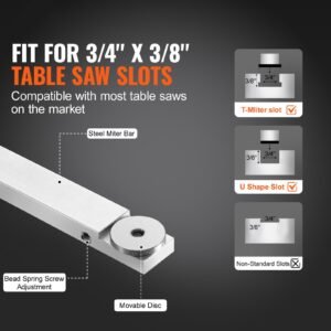 precision miter gauge standard slot 34 x 38 aluminum alloy table saw miter gauge with 24 in grating 15 angle stops adjustable spring loaded plunger and removable disc for woodworking 1.jpg