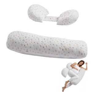 Pregnancy Pillows for Sleeping, Adjustable Maternity Pillow for Pregnant Women, Soft Pregnancy Body Pillow with Removable & Washable Cover for Back Belly Hip Support, Lightweight and Portable