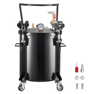 Pressure Pot Paint Tank, 5.3 Gal/20 L Heavy Duty Steel Air Tool Pressure Pot, Spray Paint Pressures Pots with Three Quick-Connect Couplers for Home Use, DIY, Art Creations, Large-Diameter Tank