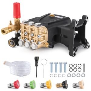pressure washer pump 1 shaft horizontal triplex plunger 4200 psi 42gpm replacement power washer pumps kit with 5 nozzles compatible with simpson morflex 40224 40225 40226 santoprene.jpg