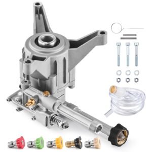 Pressure Washer Pump, 7/8" Shaft Vertical, 3100 PSI, 2.5GPM, Replacement Power Washer Pumps Kit with 5 Nozzles, Compatible with Briggs & Stratton, Generac, Devilbiss, Troy Bilt, Honda, Craftsman