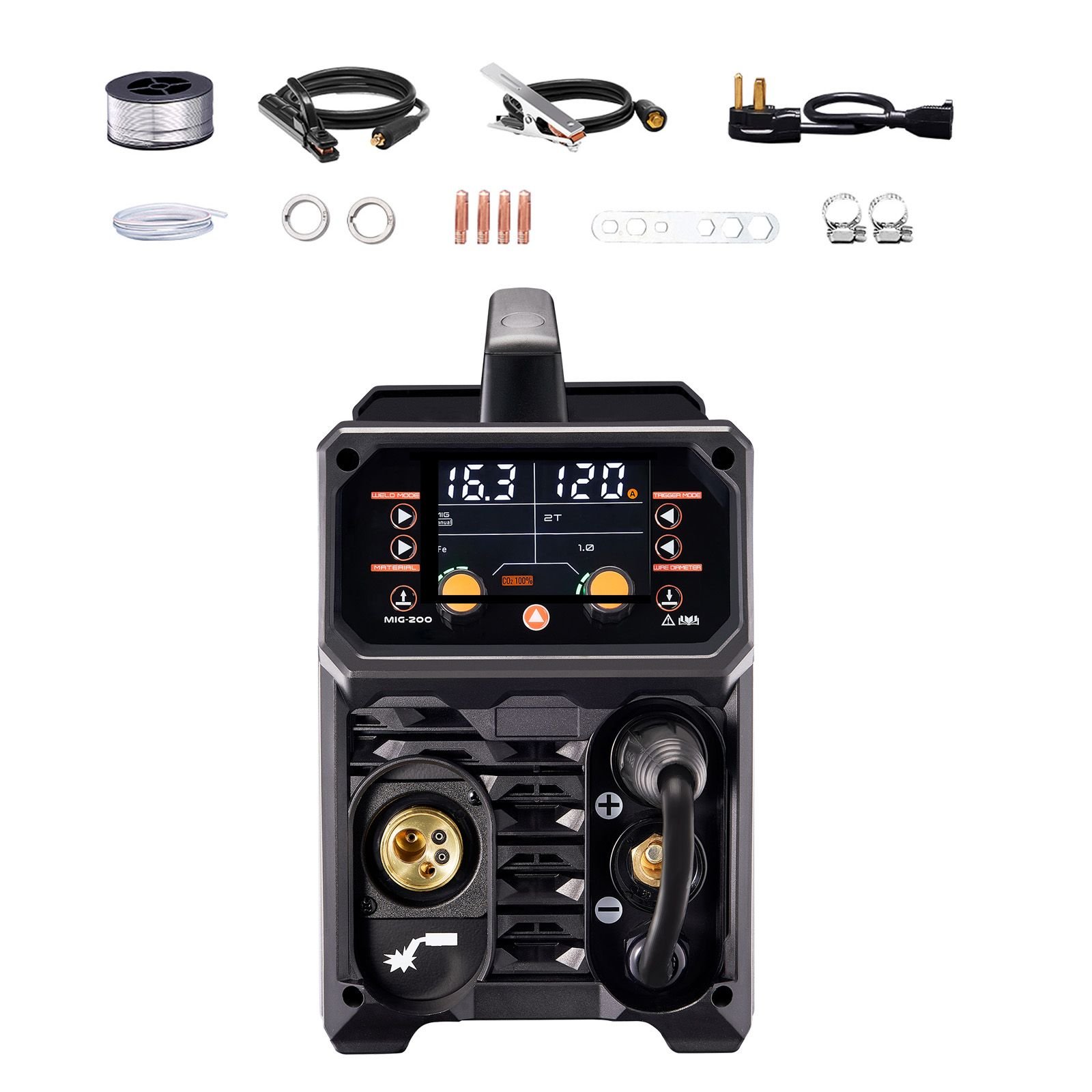 pro mig welder 200a pluse mig welding machine 5 in 1 synergic welder machine mig plusegas migflux core migsticklift tig 110v220v dual voltage aluminum mig welder with lcd screen display.jpg