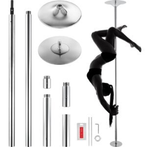 professional dancing pole spinning static dancing pole kit portable removable pole 45mm heavy duty stainless steel pole height adjustable fitness pole for exercise home club gym silver 26.jpg