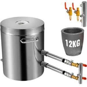 Propane Melting Furnace Kit, 12KG Large Capacity Foundry Home Kilns,Stainless Steel Smelter, Blacksmithing Forge with Crucible an Tongs Kiln, For Metal Scrap Recycle, Gold Copper Silver Casting