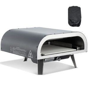 Propane Outdoor Pizza Oven, 12 Inch Gas Pizza Maker, Portable Pizza-Cooker with Thickened Pizza-Stone, Carry Bag, Pizza-Oven for Outside Backyard Patio Camping, Black