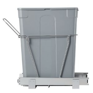 Pullout Trash Can for Kitchen Cabinets, 35 QT Garbage Waste Recycling Bin, Under Mount Waste Container, with Heavy Duty Metal Full Extension Sliding System and Handle, for Sink, Under Counter