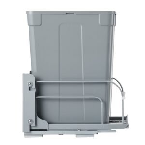 Pullout Trash Can for Kitchen Cabinets, 35 QT Garbage Waste Recycling Bin, Under Mount Waste Container, with Heavy Duty Metal Soft Close Sliding System and Door Kit, for Sink, Under Counter