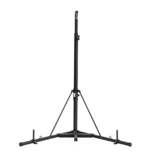 Punching Bag Stand, Steel Heavy Duty Workout Training Equipment, Adjustable Height Boxing Punching Stand with Weighted Base, Holds Up to 140 lbs, Freestanding Sandbag Rack for Home Gym Fitness