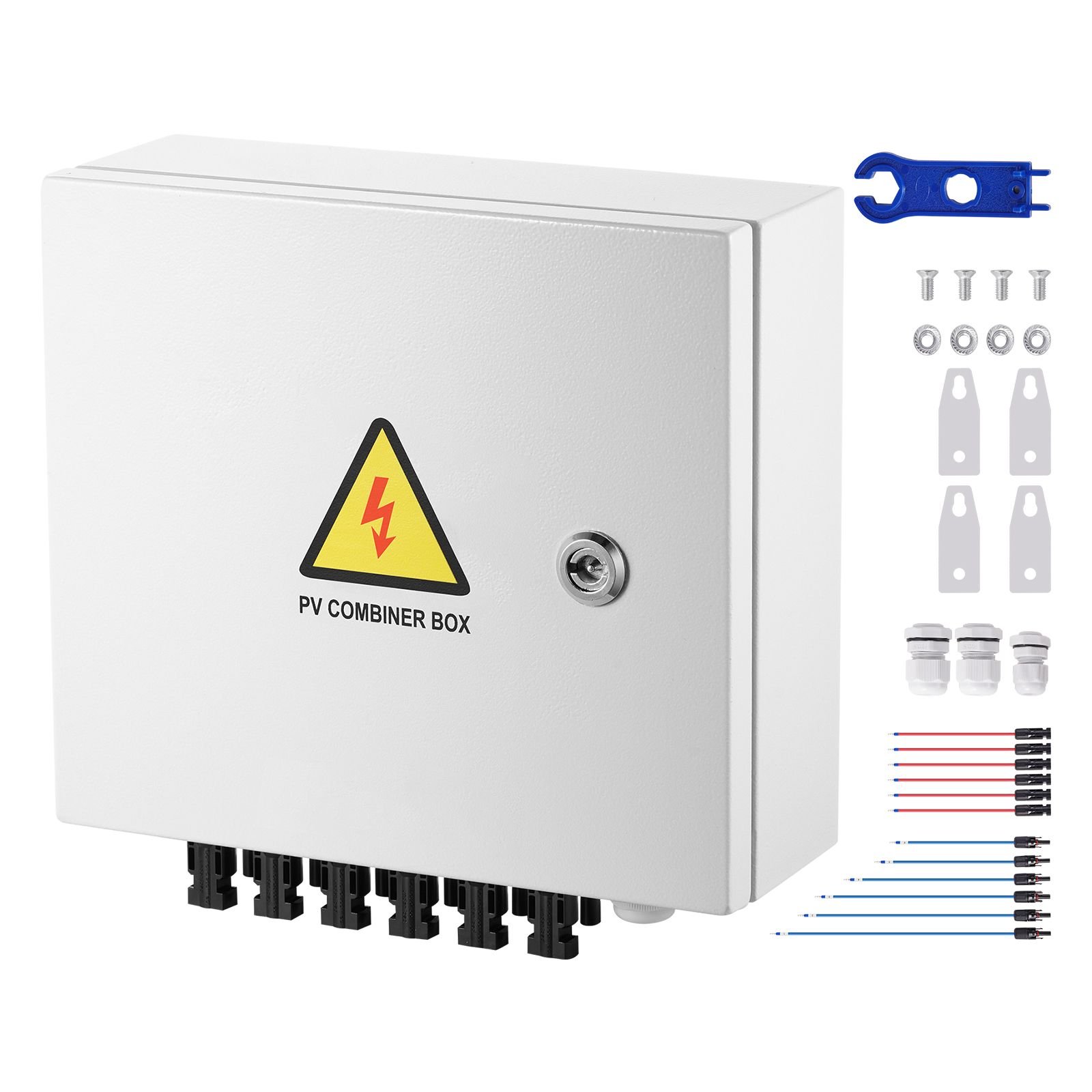 pv combiner box 6 string solar combiner box with 15a rated current fuse 125a circuit breaker lightning arrester and solar connector steel case for on off grid solar panel system ip65.jpg