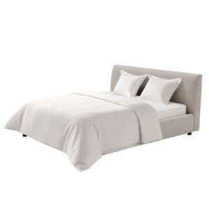 Queen Duvet Cover Set, 100% Cotton, 3 Pieces Bedding Set Queen Size with 1 Duvet Cover 90 x 90 in and 2 Pillow Shams 20 x 26 in, Soft Breathable, Double Zipper Closure, for Home Bedding, White