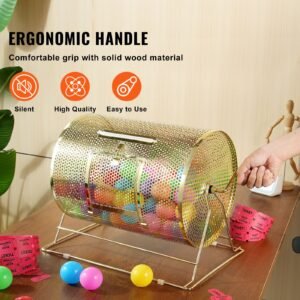 raffle drum holds 5000 tickets or 200 ping pong balls metal lottery spinning drawing with wooden turning handle161 x 12 inch brass plated raffle ticket spinning cage for bingo ballot part 4.jpg